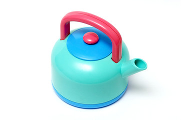 blue plastic tea-pot