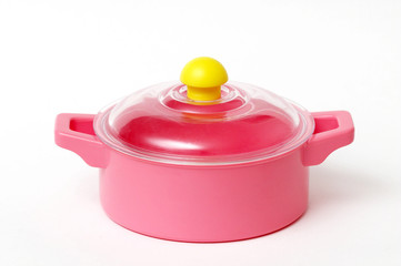 pink plastic pan