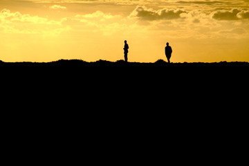 durante el atardecer