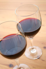 two glasses of red wine