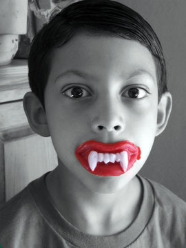boy with wax teeth