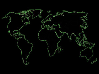 green night world map