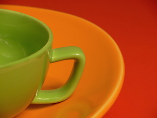 a part of teaset on the red