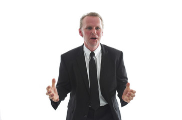 businessman in tense moment