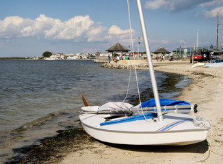 sailboat on shore