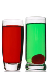 red and green shots