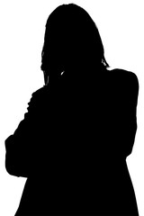 silhouette with clipping path of woman