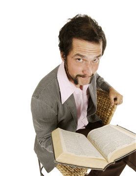 hip young cool guy with dictionary
