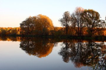 Naklejka na ściany i meble reflection on the lake