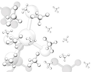 molecules on white