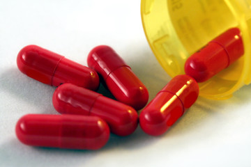 red pills and bottle