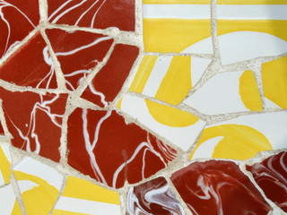 yellow and brown mosaic decoration