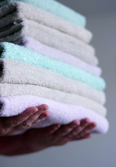 towels in hands