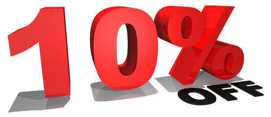 10% off 3d text