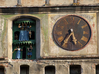 details of the clock tower from sighisoara