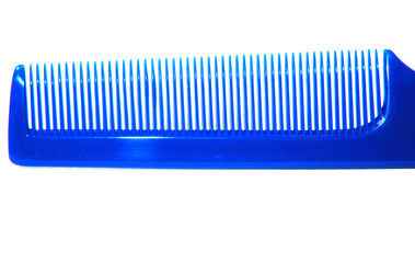close up blue comb teeth