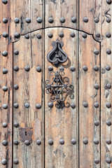 ancient and antique heavy wooden door