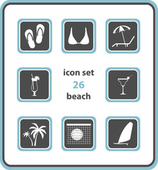 vector icon set 26: beach