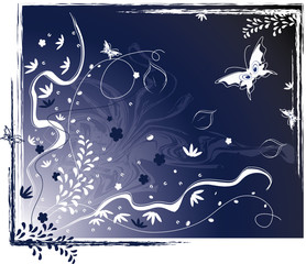 flower background with butterfly