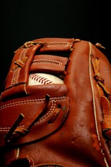 baseball glove with baseball 2