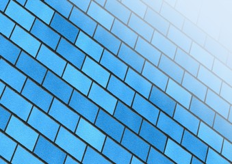 blue brick wall