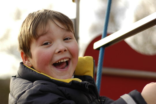 boy playing at the playground