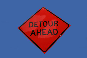 detour ahead sign