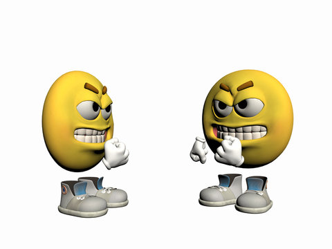 angry emoticon guy disputing.
