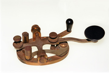 railroad telegraph key - isolated on white © Robert Young