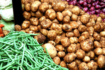 vegetables in a market
