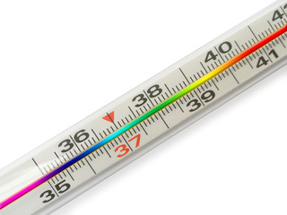 thermometer with rainbow scale