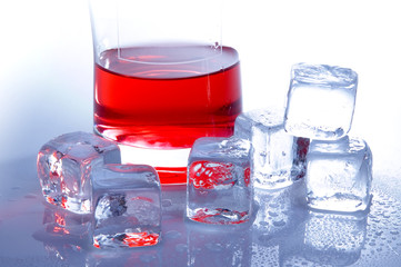 ice cubes with drink