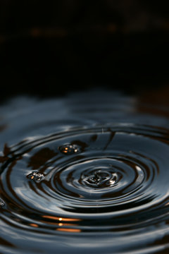 water droplets blue ripple