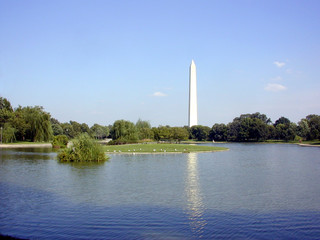 washington monument with reflection