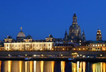 dresden with frauenkirche at night