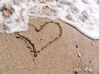 heart on sand