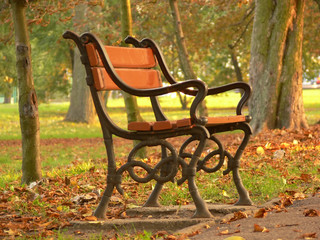 red park bench