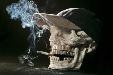 smoking skull