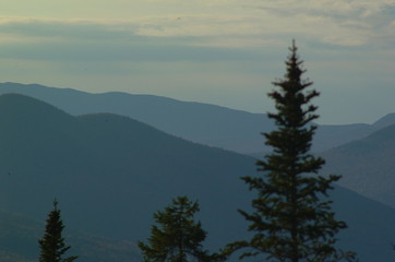 white mountains at sunset
