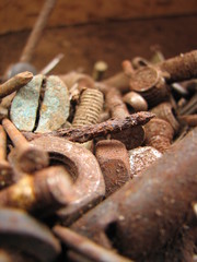 rusty bolts and garbage