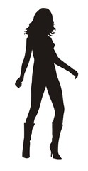 silhouette of sexy woman