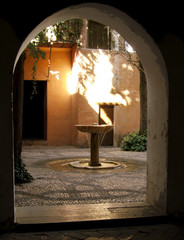 fontaine d'un patio mudejar