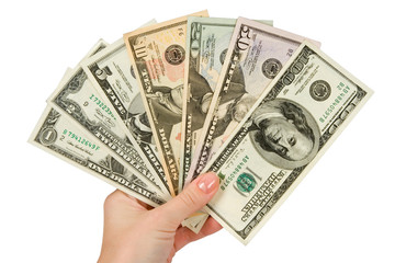 dollars banknotes in a hand