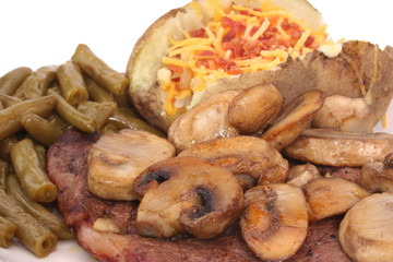 steak and mushrooms