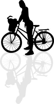 bike girl silhouette