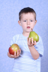Fototapeta na wymiar boy and fruits