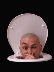 head in the toilet