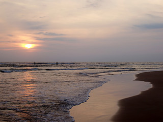  sand beach on sunset