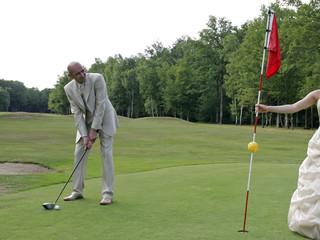Obraz premium couple de golfeur