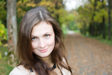 young woman in the autumn park